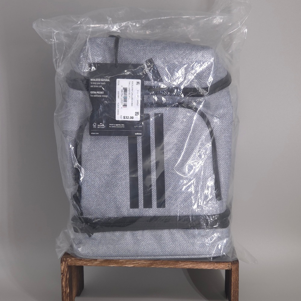 Adidas Excelerator Lunch Bag Unisex OSFA Grey Twill Insulated Sports School